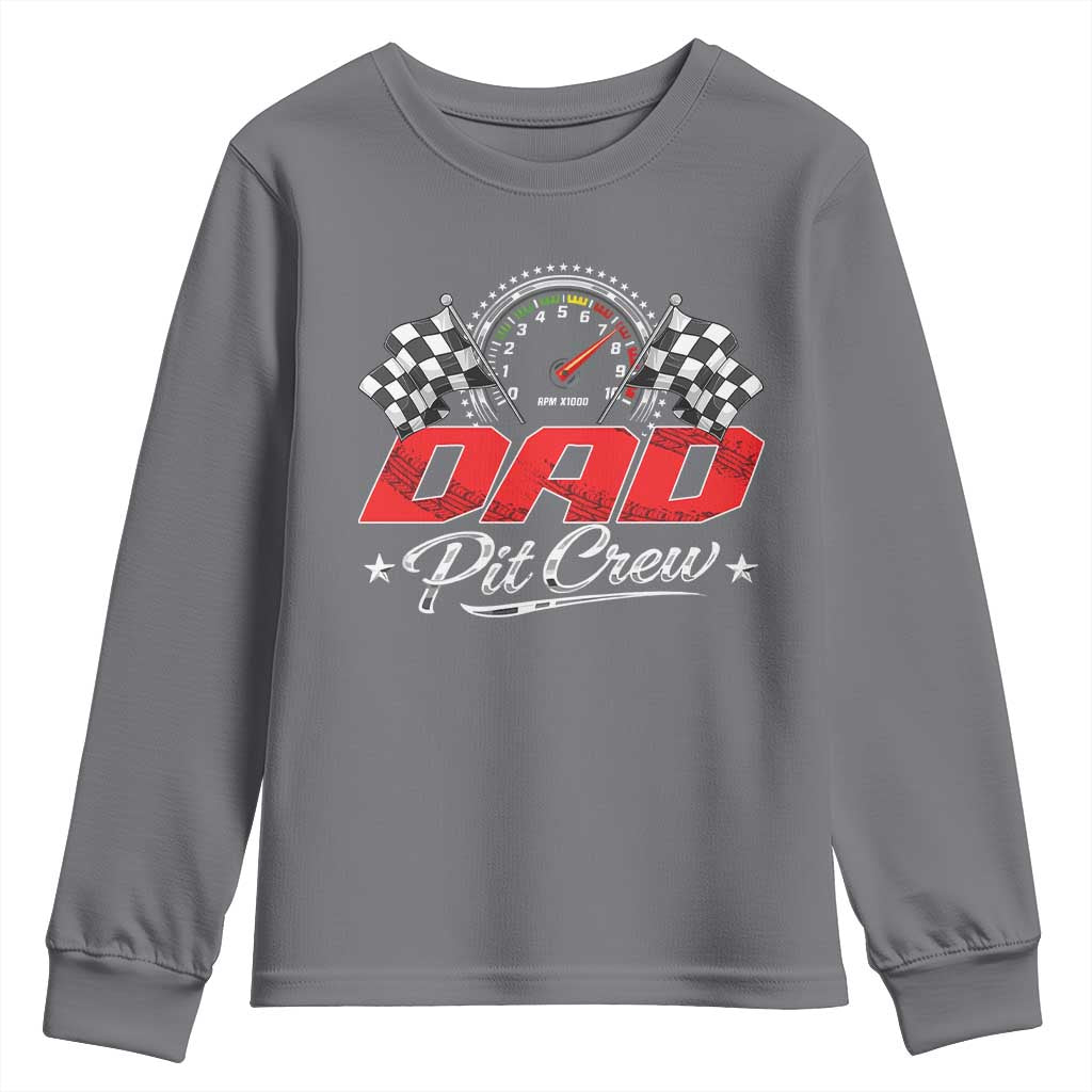 Dad Pit Crew Youth Sweatshirt Racing Family Matching Father's Day