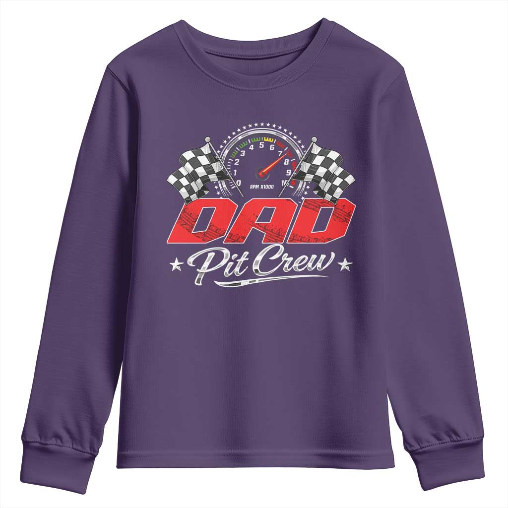 Dad Pit Crew Youth Sweatshirt Racing Family Matching Father's Day
