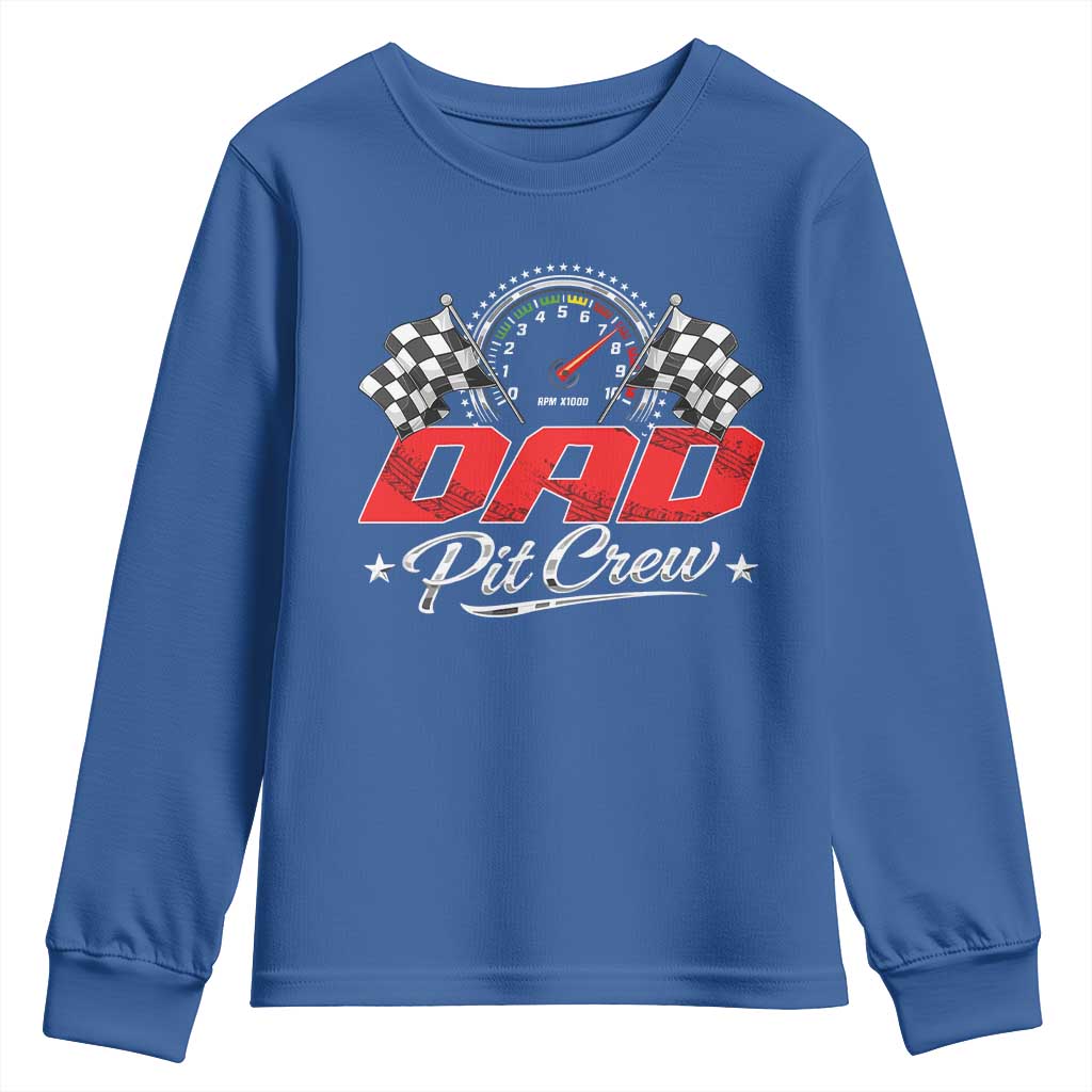 Dad Pit Crew Youth Sweatshirt Racing Family Matching Father's Day
