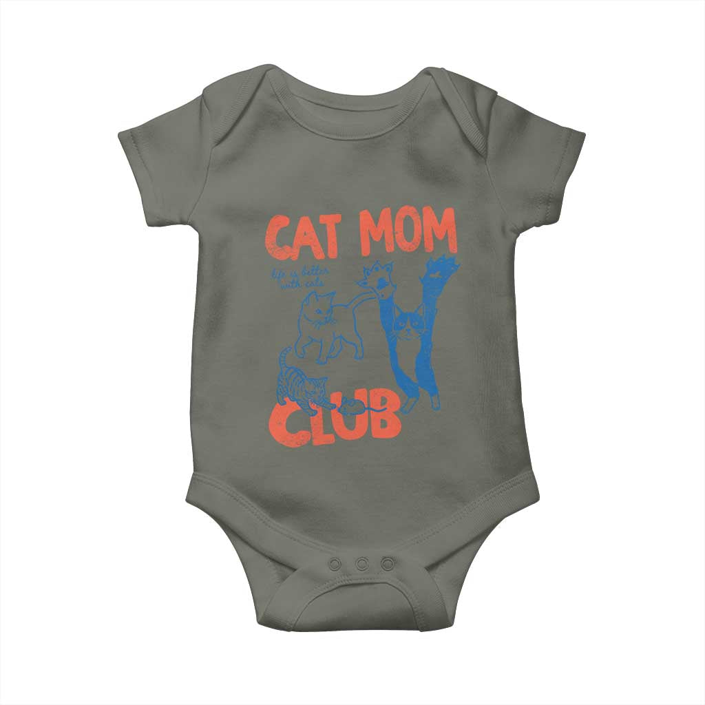 Cat Mom Club Baby Onesie Life is Better with Cats Mothers Day