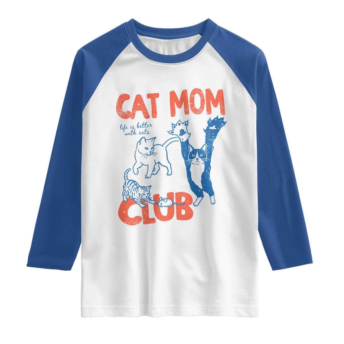 Cat Mom Club Raglan Shirt Life is Better with Cats Mothers Day