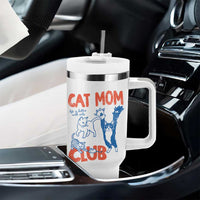 Cat Mom Club Tumbler With Handle Life is Better with Cats Mothers Day
