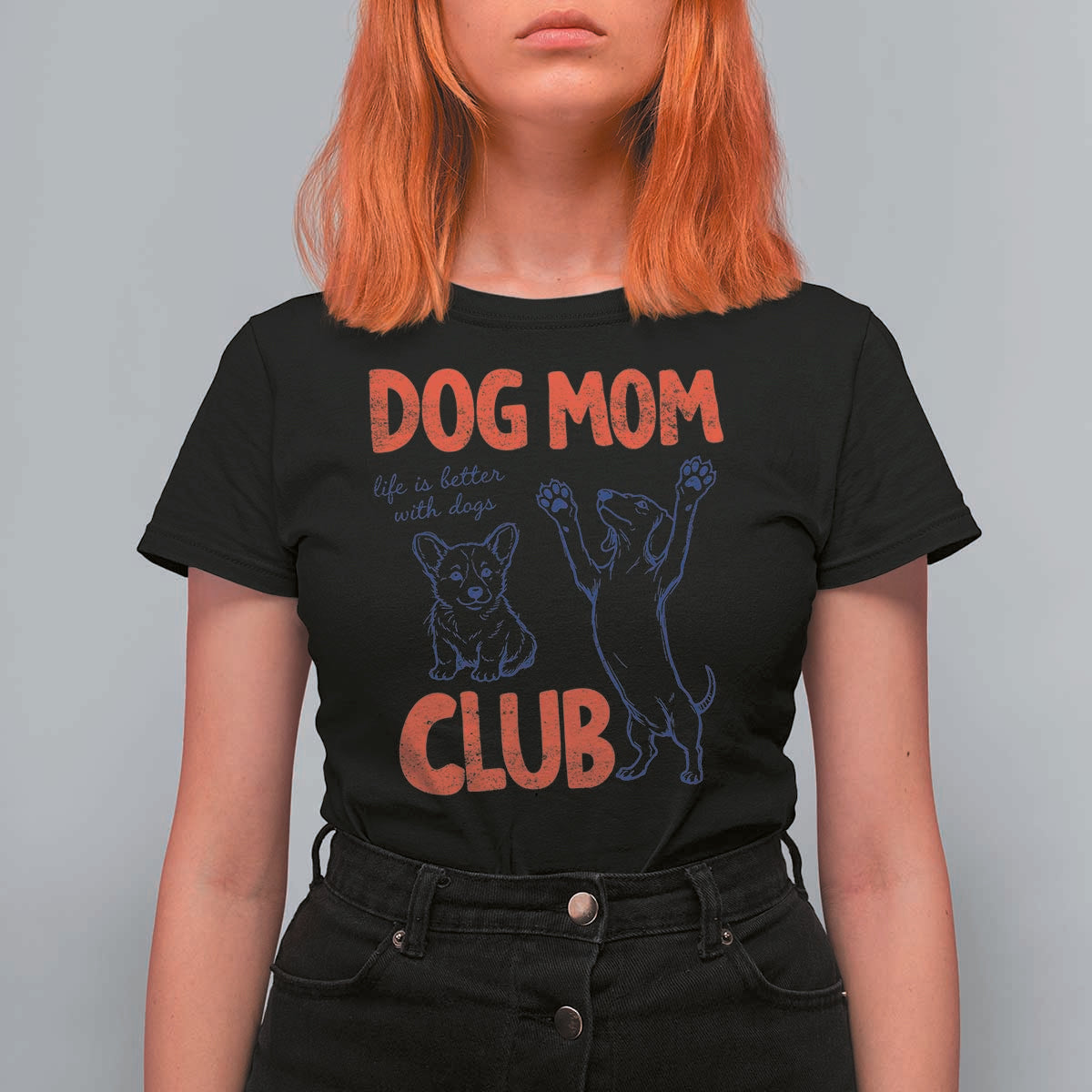 Dog Mom Club T Shirt For Women Life is Better with Dogs Mother's Day