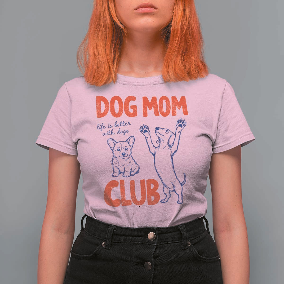 Dog Mom Club T Shirt For Women Life is Better with Dogs Mother's Day