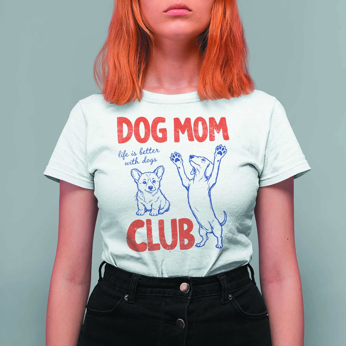 Dog Mom Club T Shirt For Women Life is Better with Dogs Mother's Day