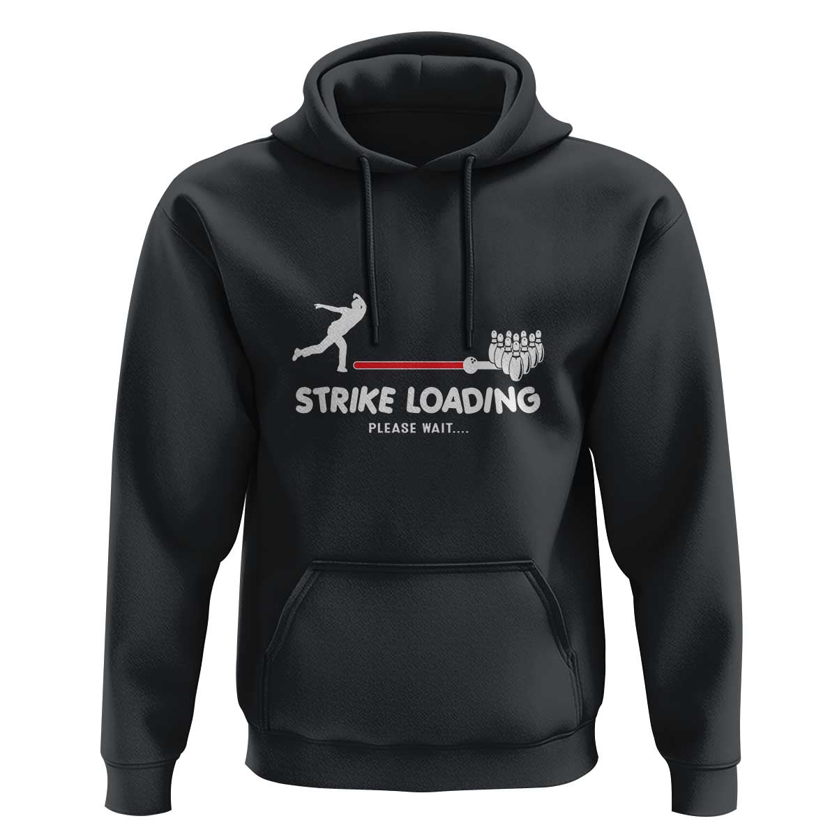 Funny Bowling Hoodie Strike Loading Please Wait Ball Pin - Wonder Print Shop