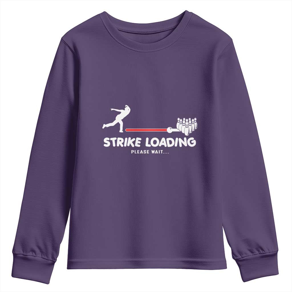 Funny Bowling Youth Sweatshirt Strike Loading Please Wait Ball Pin - Wonder Print Shop