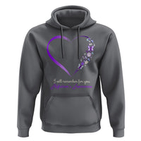 Alzheimer's And Brain Awareness Hoodie I Will Remember For You Daisy Flower Butterfly - Wonder Print Shop