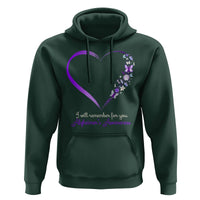 Alzheimer's And Brain Awareness Hoodie I Will Remember For You Daisy Flower Butterfly - Wonder Print Shop