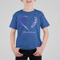 Alzheimer's And Brain Awareness T Shirt For Kid I Will Remember For You Daisy Flower Butterfly - Wonder Print Shop