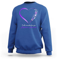 Alzheimer's And Brain Awareness Sweatshirt I Will Remember For You Daisy Flower Butterfly - Wonder Print Shop
