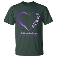 Alzheimer's And Brain Awareness T Shirt I Will Remember For You Daisy Flower Butterfly - Wonder Print Shop