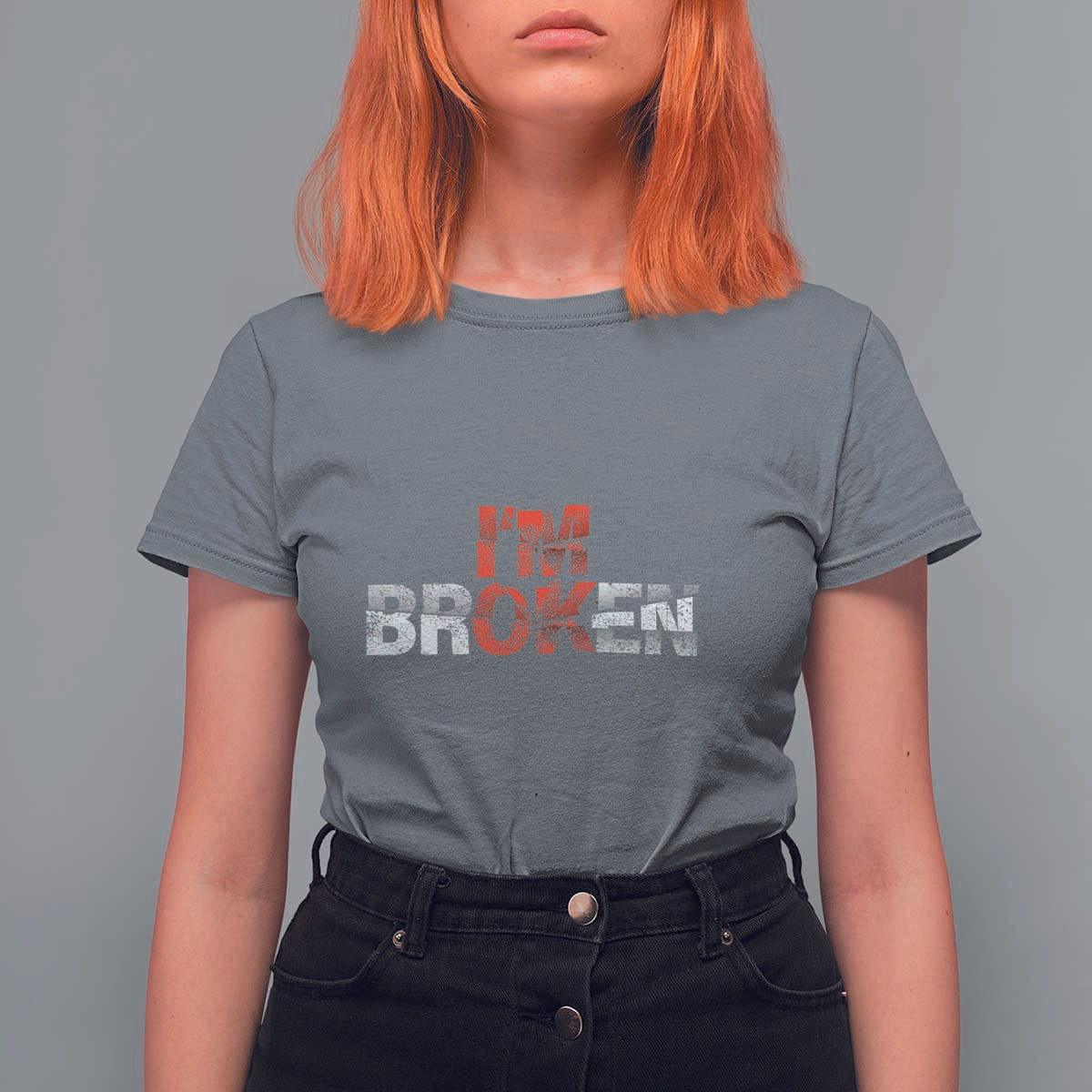 Invisible Illness T Shirt For Women I'm OK I'm Broken - Wonder Print Shop