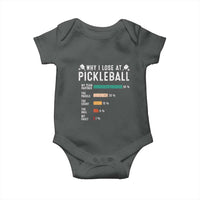 Funny Pickleball Baby Onesie Why I Lose At Pickleball Humor - Wonder Print Shop