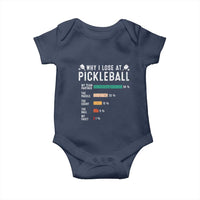 Funny Pickleball Baby Onesie Why I Lose At Pickleball Humor - Wonder Print Shop