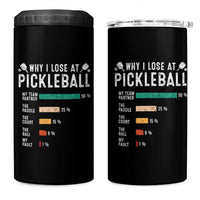 Funny Pickleball 4 in 1 Can Cooler Tumbler Why I Lose At Pickleball Humor - Wonder Print Shop
