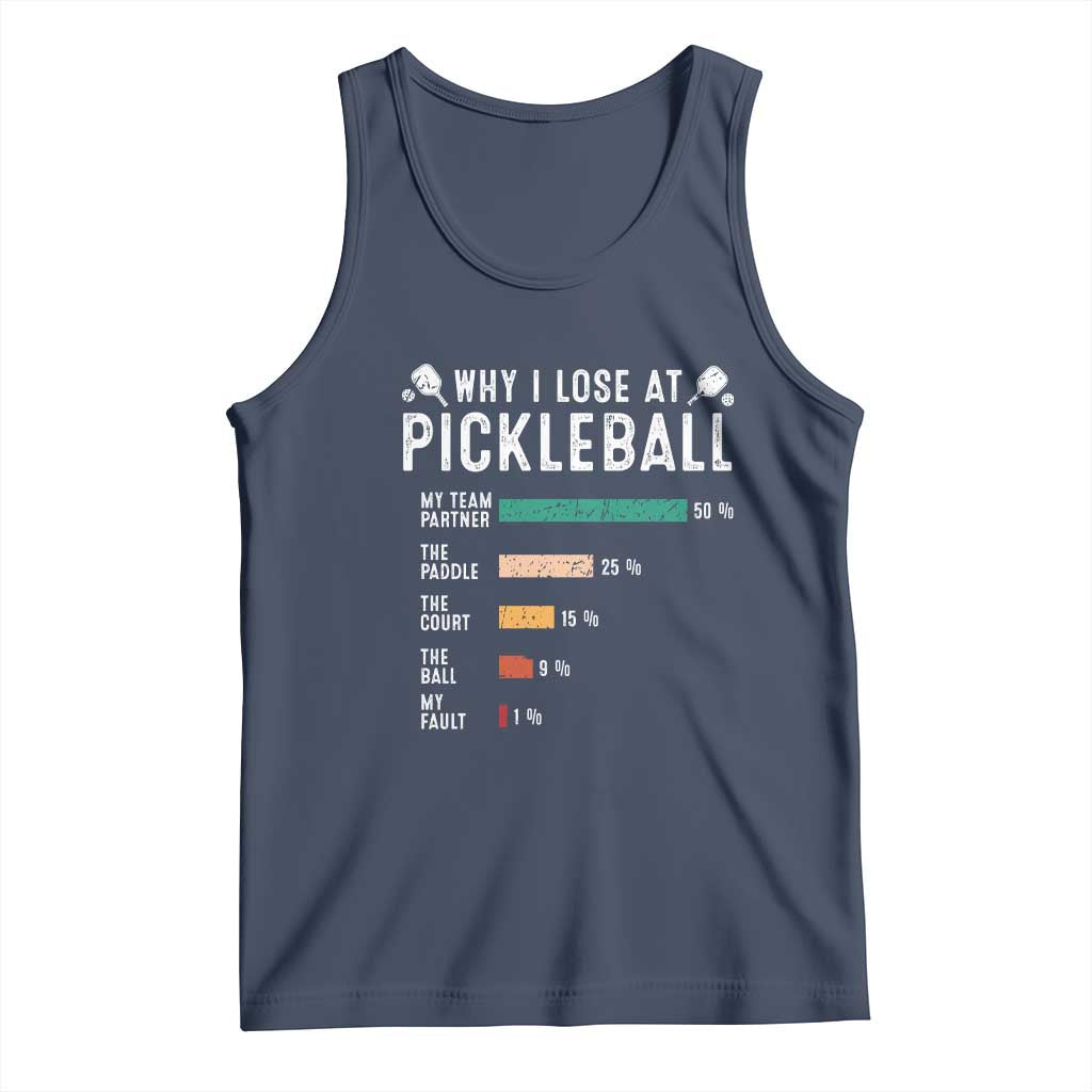 Funny Pickleball Tank Top Why I Lose At Pickleball Humor - Wonder Print Shop