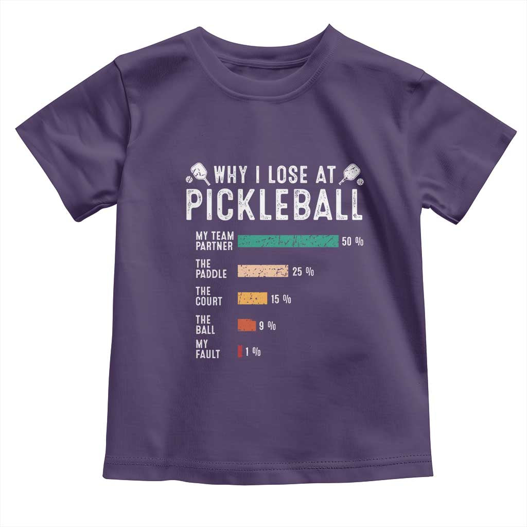 Funny Pickleball Toddler T Shirt Why I Lose At Pickleball Humor - Wonder Print Shop