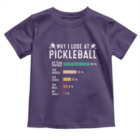 Funny Pickleball Toddler T Shirt Why I Lose At Pickleball Humor - Wonder Print Shop