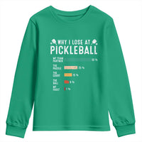 Funny Pickleball Youth Sweatshirt Why I Lose At Pickleball Humor - Wonder Print Shop