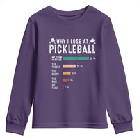 Funny Pickleball Youth Sweatshirt Why I Lose At Pickleball Humor - Wonder Print Shop