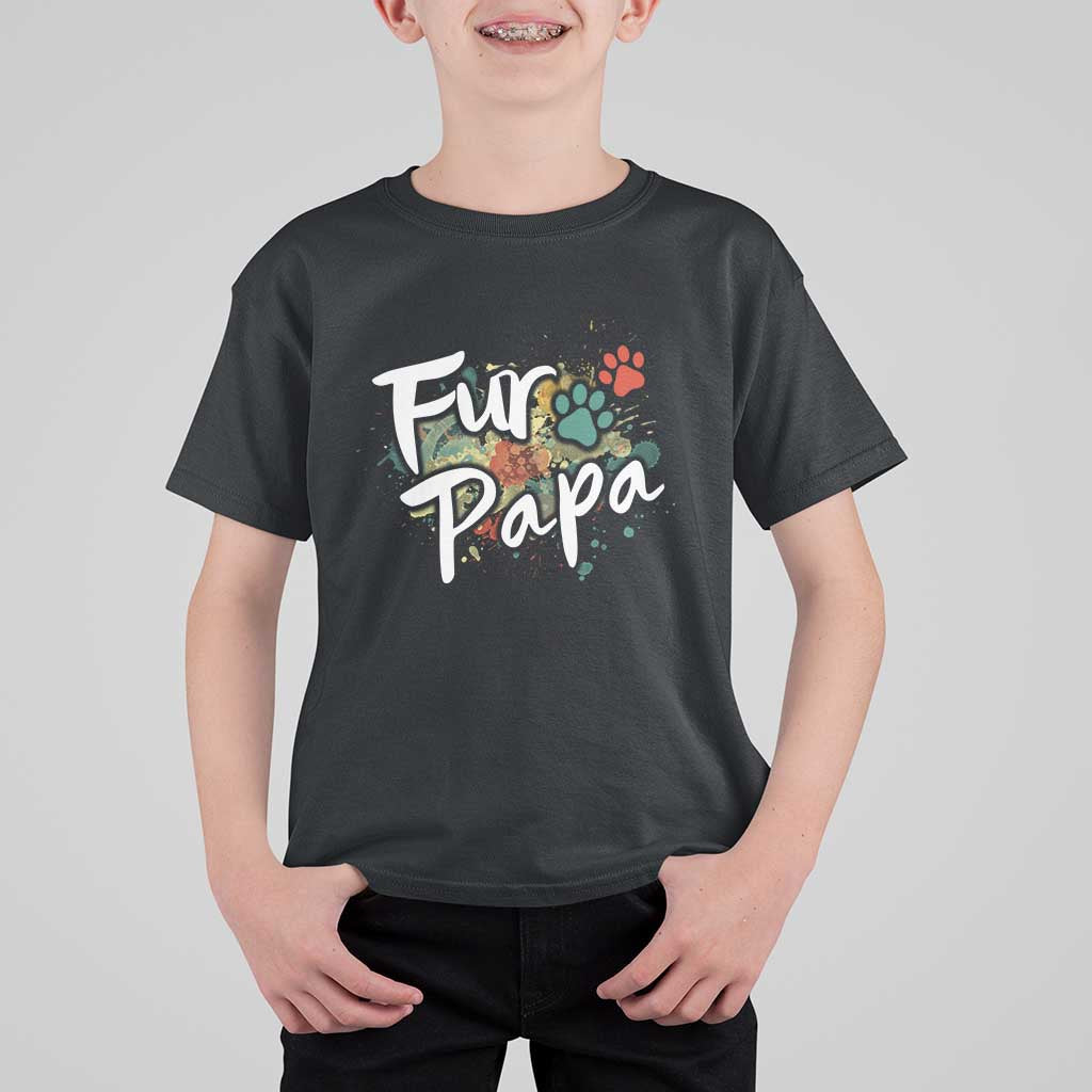 Fur Papa T Shirt For Kid Pet Lover Dog Dad Father's Day - Wonder Print Shop