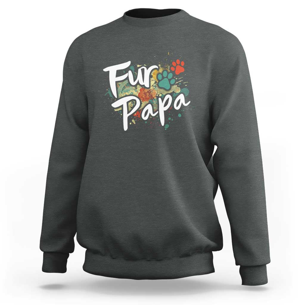 Fur Papa Sweatshirt Pet Lover Dog Dad Father's Day - Wonder Print Shop