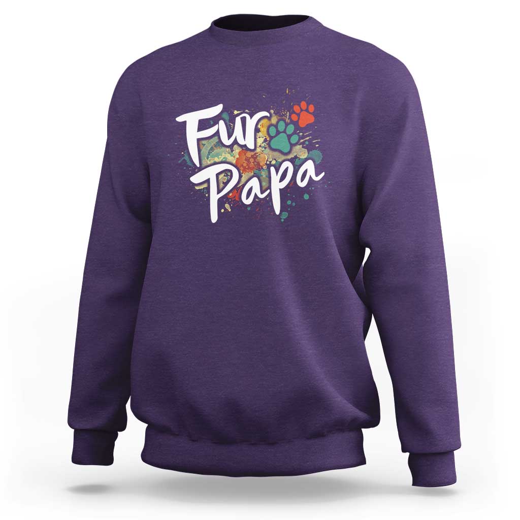 Fur Papa Sweatshirt Pet Lover Dog Dad Father's Day - Wonder Print Shop