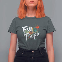 Fur Papa T Shirt For Women Pet Lover Dog Dad Father's Day - Wonder Print Shop