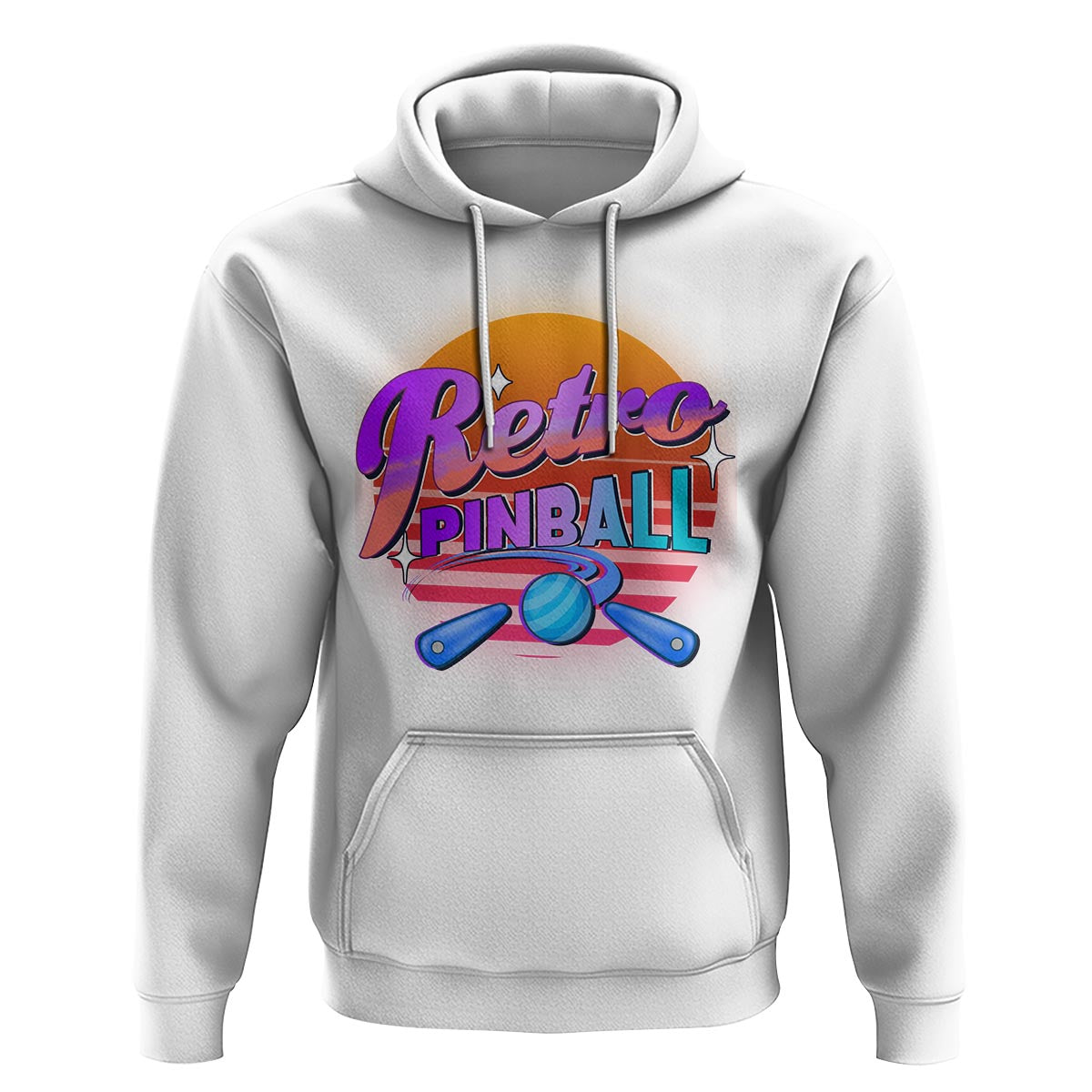 Retro Pinball Hoodie Machine Vintage Arcade Flippers Game - Wonder Print Shop