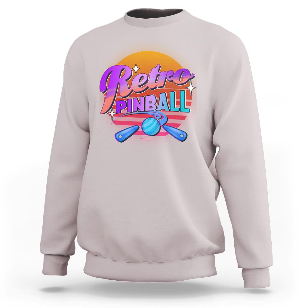 Retro Pinball Sweatshirt Machine Vintage Arcade Flippers Game - Wonder Print Shop