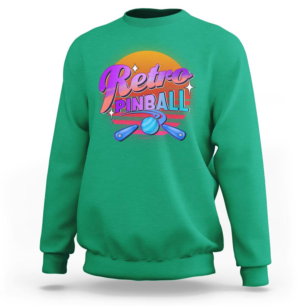 Retro Pinball Sweatshirt Machine Vintage Arcade Flippers Game - Wonder Print Shop