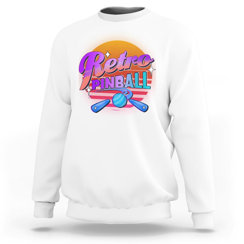 Retro Pinball Sweatshirt Machine Vintage Arcade Flippers Game - Wonder Print Shop