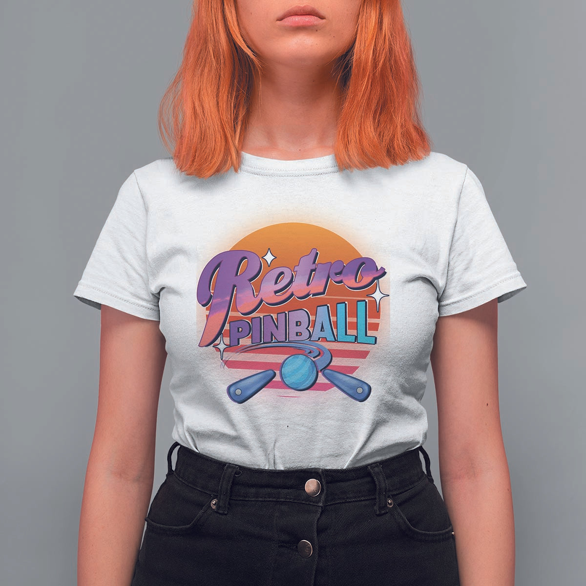 Retro Pinball T Shirt For Women Machine Vintage Arcade Flippers Game - Wonder Print Shop