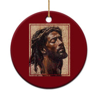 Religious Black Jesus With Crown Of Thorns Ceramic Ornament