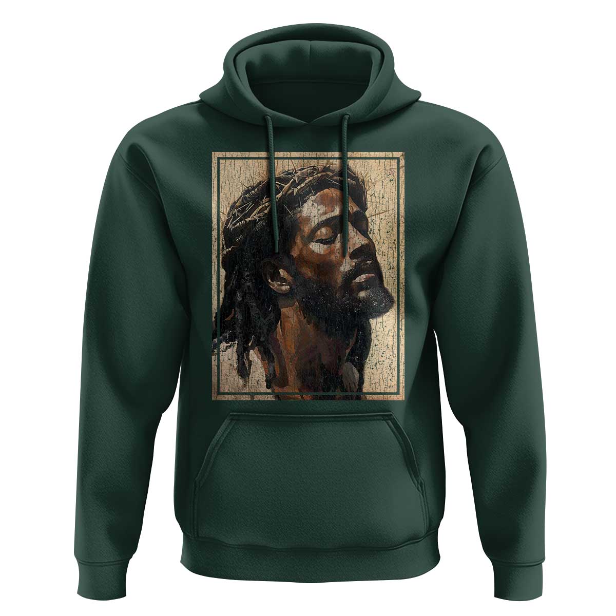 Religious Black Jesus With Crown Of Thorns Hoodie