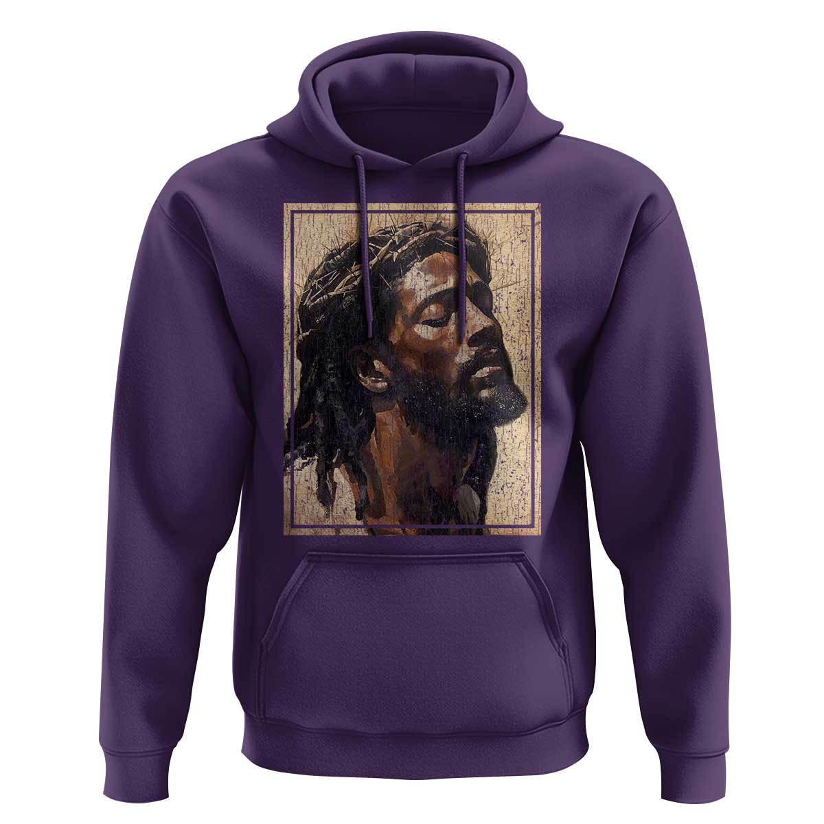 Religious Black Jesus With Crown Of Thorns Hoodie