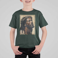Religious Black Jesus With Crown Of Thorns T Shirt For Kid