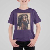 Religious Black Jesus With Crown Of Thorns T Shirt For Kid