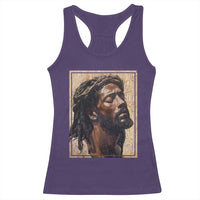 Religious Black Jesus With Crown Of Thorns Racerback Tank Top