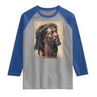 Religious Black Jesus With Crown Of Thorns Raglan Shirt