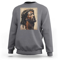 Religious Black Jesus With Crown Of Thorns Sweatshirt