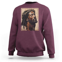 Religious Black Jesus With Crown Of Thorns Sweatshirt