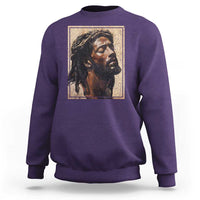 Religious Black Jesus With Crown Of Thorns Sweatshirt