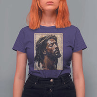 Religious Black Jesus With Crown Of Thorns T Shirt For Women