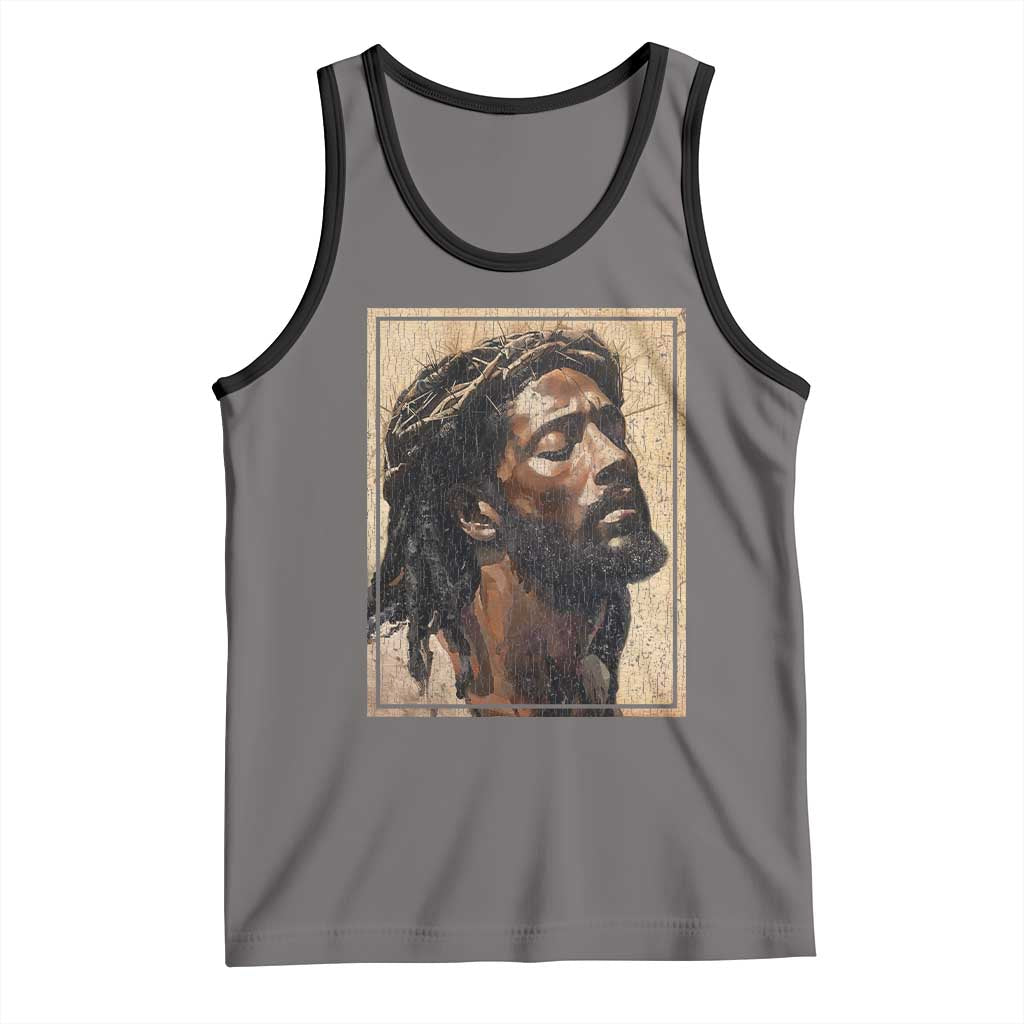Religious Black Jesus With Crown Of Thorns Tank Top