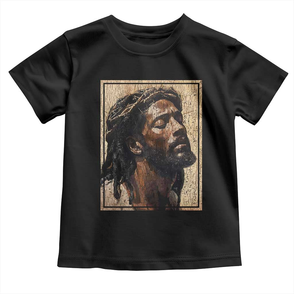 Religious Black Jesus With Crown Of Thorns Toddler T Shirt