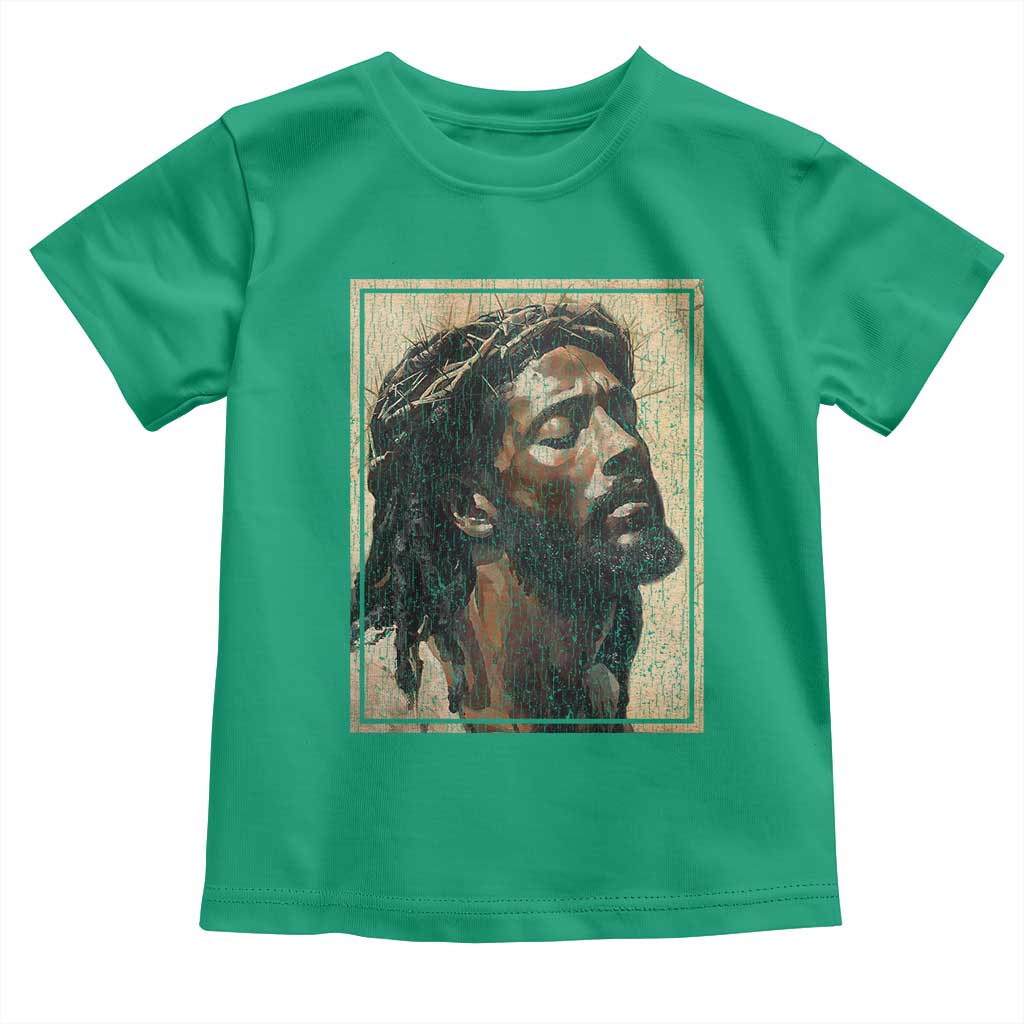 Religious Black Jesus With Crown Of Thorns Toddler T Shirt