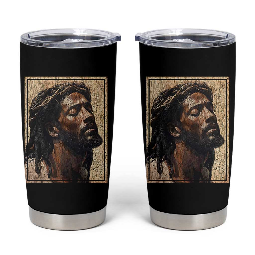 Religious Black Jesus With Crown Of Thorns Tumbler Cup