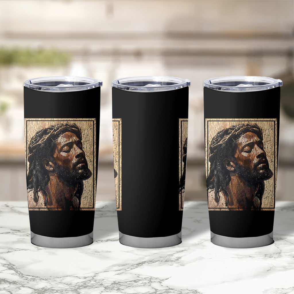 Religious Black Jesus With Crown Of Thorns Tumbler Cup